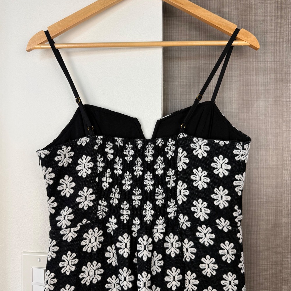 Saltwater Luxe Black Dottie Midi Dress Floral Print Size Medium - Picture 10 of 13